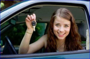 Girl Getting Cheap Car Insurance For Young Drivers